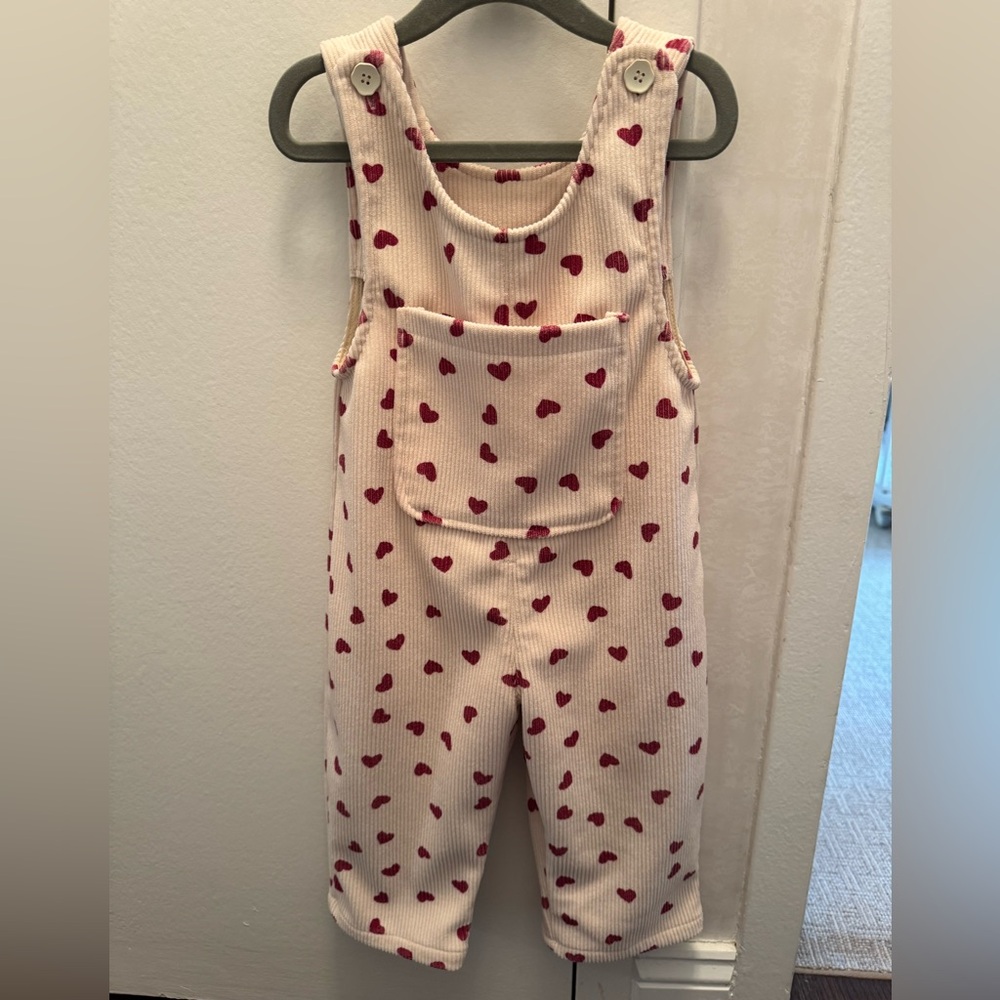 Heart Print Kids Overalls